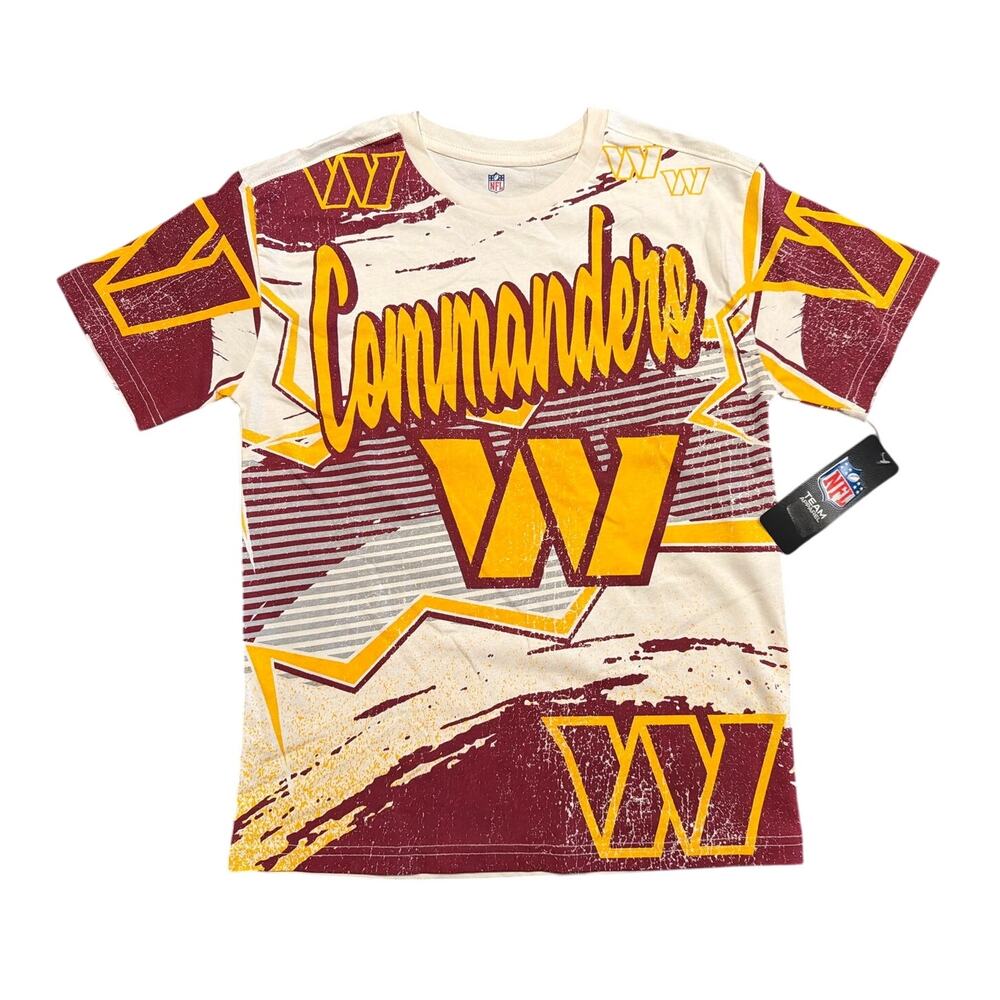 NWT NFL Washington Commanders Youth Allover Graphic T-Shirt, Size Medium 10/12